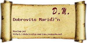 Dobrovits Marián névjegykártya